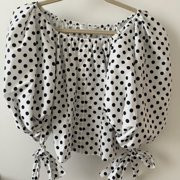 Caroline Constas Tops - CAROLINE CONSTAS POLKADOT BLOUSE SIZE S